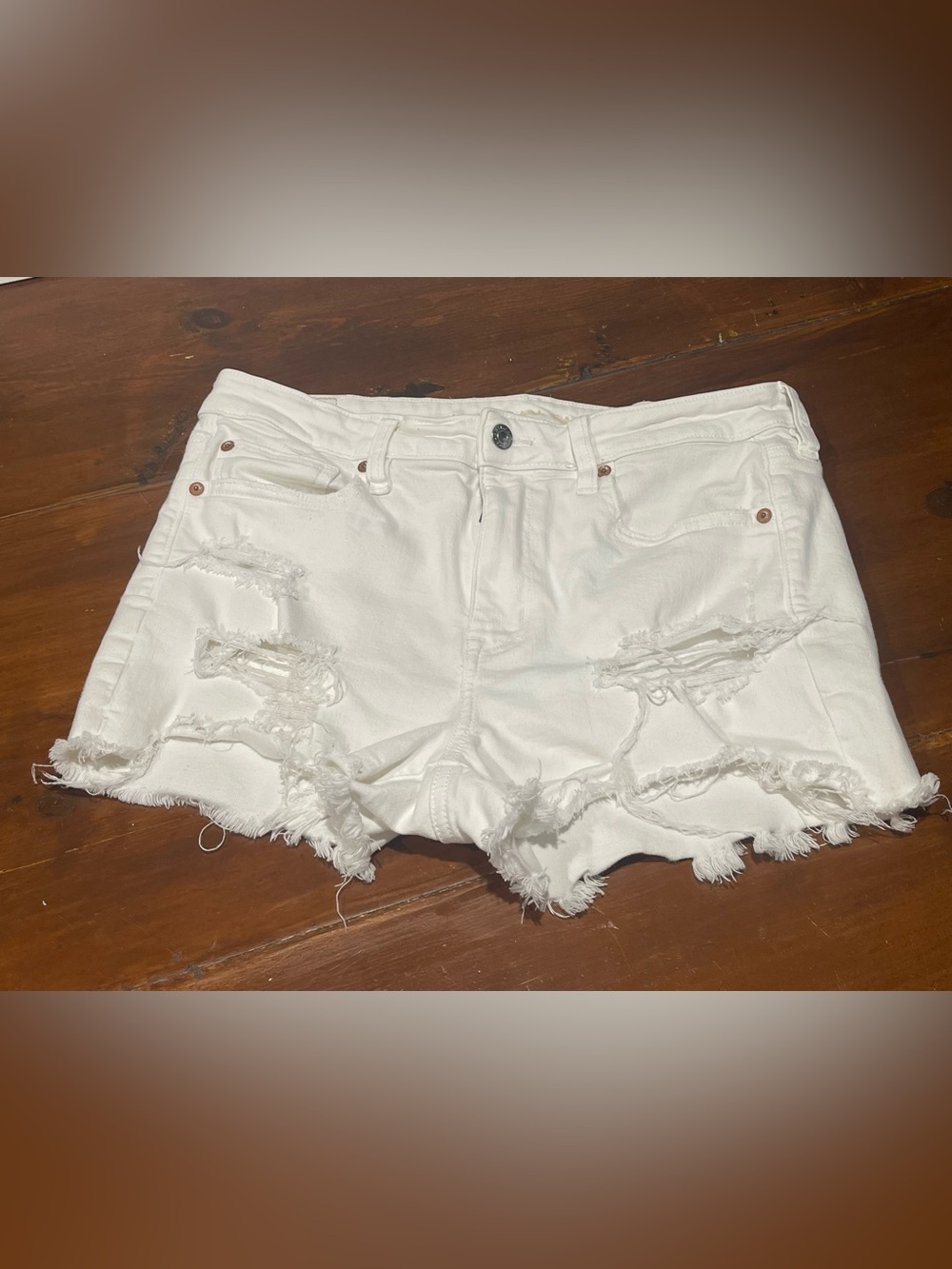 American eagle sz 12 Distressed White Denim Cutoff Shorts Women